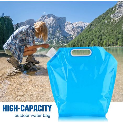 Sac à eau portable en plastique avec récipient blanc pliable bleu-AquaForge (1/5)