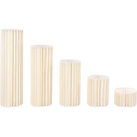 Lot de 5 vases pliables en carton pour mariage - Présentoir cylindrique - Support de fleurs pliable - Colonne décorative pour mariage, fête, jardin (1/5)