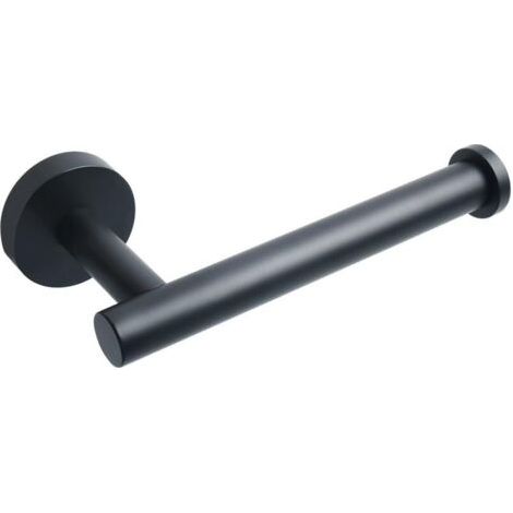 Porta rotolo di carta igienica in acciaio inossidabile montato a parete, supporto carta igienica per bagno e cucina, colore nero opaco (1/4)