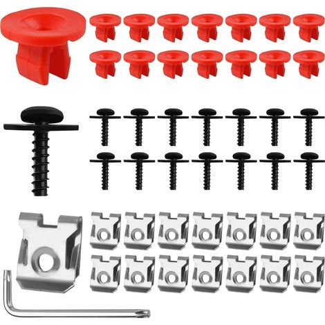 15 Sets Vis de Carter Moteur T30 avec Écrou Clip et Douille, Kit de Boulons pour Pare-Boue, Compatible Ford Focus Fusion Escape Explorer C-Max Transit Connect, Clé Torx Incluse (1/5)
