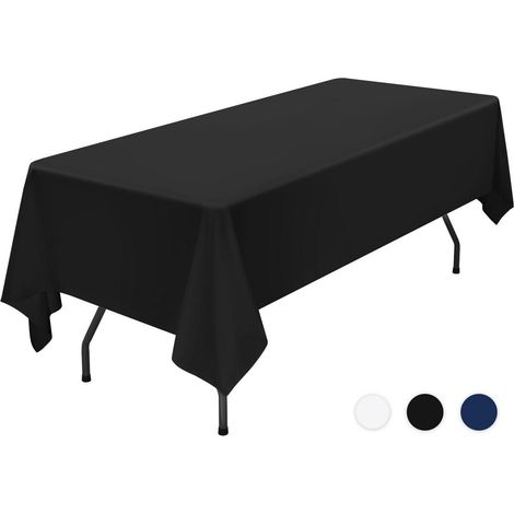 Rechteckige Tischdecke 153x320cm Schwarz, Polyester, Waschbar, Fleckresistent