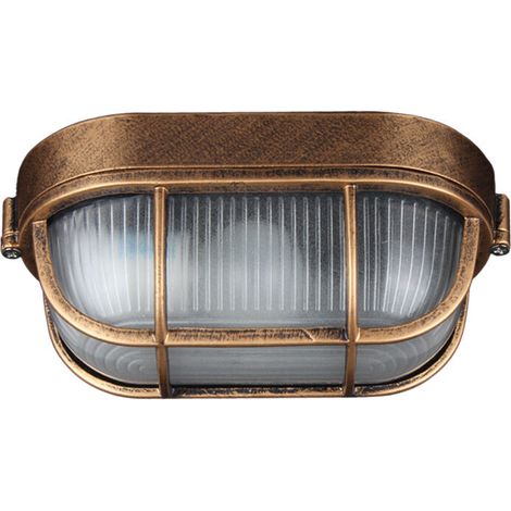 Applique murale rétro ovale style bateau hublot, intérieur/extérieur, E27 – DELKEVIC