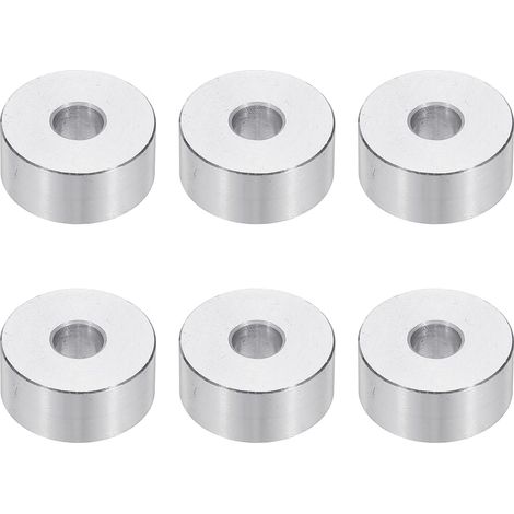 Rondelles en Aluminium M6, 6pcs Entretoise Métallique à Vis Ronde, Rondelle Plate pour Vis Tige Écrous Boulons, Bague d'Écartement en Métal 6.5mm ID x 20mm OD x 9mm Hauteur (1/5)