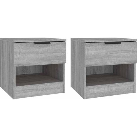 Maison Exclusive - Comodini 2pz Grigio Sonoma in Legno Multistrato (1/5)