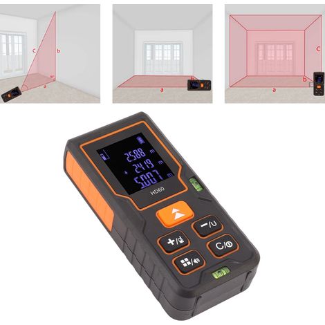 Télémètre laser portatif de haute précision pour le travail du bois en intérieur et en extérieur, mesurant une distance jusqu'à 60 m. (1/5)