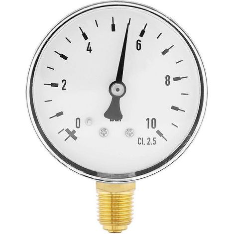 Luft-, Öl- und Wasserdruckmesser 1/4 Zoll NPT 0-10 bar Seitenmontage
