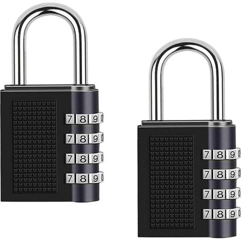 Cadenas à combinaison à 4 chiffres pour l'école, la salle de sport, l'extérieur - Robuste - Noir-Fei Yu (1/5)