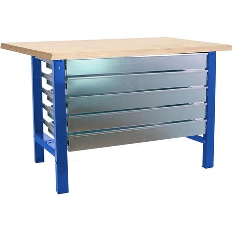 Simonrack Robuster blaue Werkbank 865 x 1200 mm