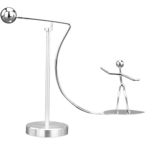 Sculpture d'équilibre homme sur une jambe surfant, jouet de décoration de bureau et maison, objet décompressif psychologique scientifique. (1/5)