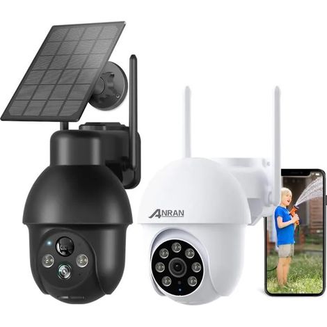ANRAN Telecamera di Sorveglianza Wireless a Batteria Q03 Nero 3MP + Telecamera di Sorveglianza Cablata P3 Bianco 5MP (1/5)