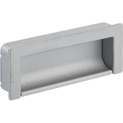 OBF 08 9543 31 Poignée de coquillage (coquille de poignée) Atauro, largeur 108 mm, poignée d'entrée 104 x 38 mm, poignée creuse ZN chromée mat, argent (1/2)