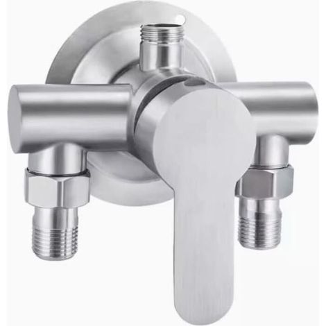 Interrupteur de robinet de douche en acier inoxydable G1/2 Filetage 304 Mélangeur d'eau chaude et froide Poignée en métal murale (1/4)