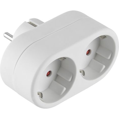 ADATTATORE SPINA SCHUKO A 2 PRESA SCHUKO FRONTALI