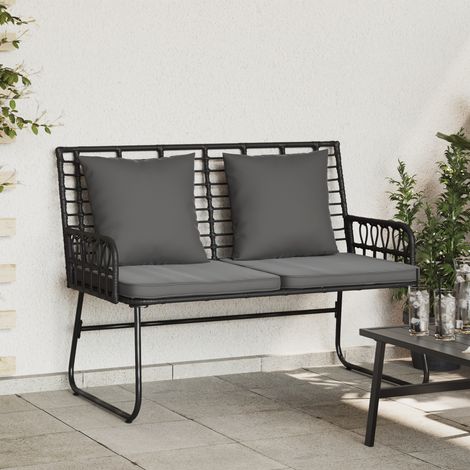 Maison Exclusive - Gartenbank Schwarz und Anthrazit Poly-Rattan (1/5)
