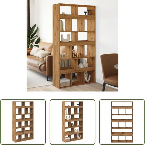 Étagère décorative - Cloison de séparation chêne artisanal bois d'ingénierie (1/5)