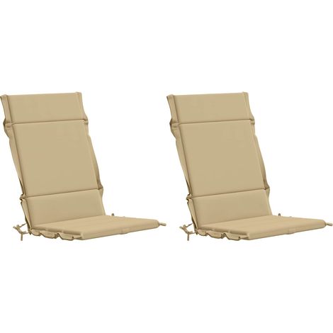 Hochlehner-Auflage GEMERT 2 stk. 100 % Polyester Beige vidaXL (1/5)