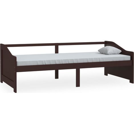 Lit de repos 3 places Marron foncé Bois de pin massif 90x200 (1/5)