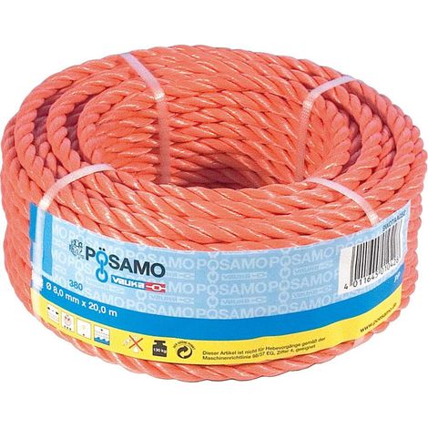 Corde PP 12 mm torsad'Š¢e orange Anneau SB 20 m (1/2)