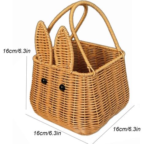 Panier De Pâques - Panier À Oeufs Avec Lapin - Pour Enfants Et Décoration Festive - 16 X 16 X 16 Cm - En Plastique - 1 Pièce (1/5)