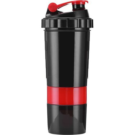 Shaker Sport 3 Couches Anti-Fuites avec Boîte à Poudre et Gélules, Portable pour Mixage (1/5)