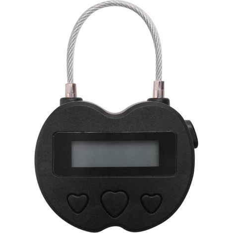 Minuteur électronique de voyage intelligent avec écran LCD, rechargeable par USB, noir.