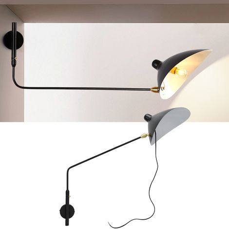 Applique Murale Vintage en Fer Forgé avec Bras Pivotant 360° pour Cuisine Bar Restaurant E27 220V (1/5)