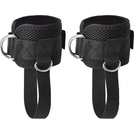 Noir Ankle Straps, Sangles de Cheville, Sangle Cheville Musculation Poulie, Sangle de Cheville Réglable Gymnastique, Sangles Cheville Musculation (1/5)