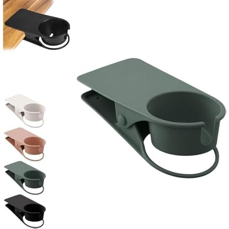 Pince porte-gobelet, pince pour porte-gobelet de bureau, support de bouteille d'eau cté bureau, accessoires de bureau, support de bouteille d'eau pour tasse à café, boissons gazeuses (vert) (1/5)