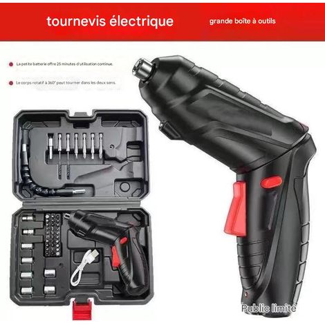 Tournevis électrique rechargeable 3,6 V - Coffret d'outils 47 pièces - Performance et autonomie exceptionnelles-Grand