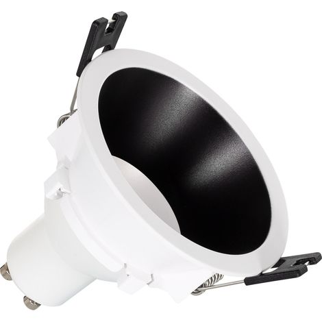 Foco Downlight Cónico GU10 6W Corte Ø 75 mm PC No Flicker 4000K Negro Blanco Neutro