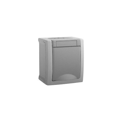 VIKO FEUCHTRAUM-SCHALTERPROGRAMM SCHUTZKONTAKT-STECKDOSE PACIFIC GRAU 90591008-DE, 230 V