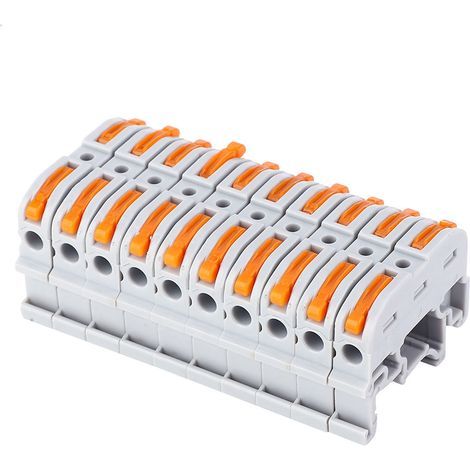 10 Pieces PCT-211 Rail Type Wire Connector 0.2-4 mm Quick Connect Terminal Block (Light Gray) (1/5)