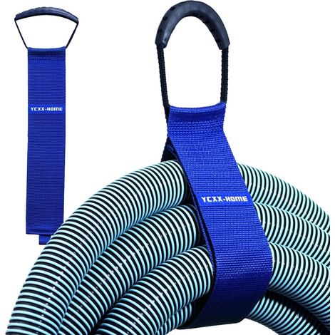 Lot de 2 supports rangement robustes avec crochet et boucle pour cordons jardin, outils natation ou garage (bleu) Bleu -