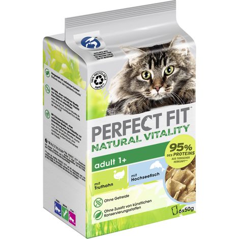 Perfect Fit Natural Vitality 1+ Truthahn & Hochseefisch Katzenfutter 6 x 50g