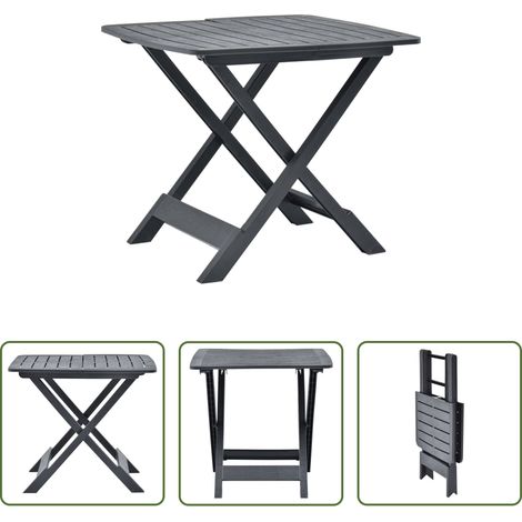 Klappbarer Tisch - Gartentisch Klappbar Anthrazit 79x72x70 cm Kunststoff (1/5)