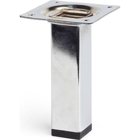 Pied carré en acier d'une hauteur de 100 mm et finition chrome brillant. Dimensions: 25x25x100 mm - talla