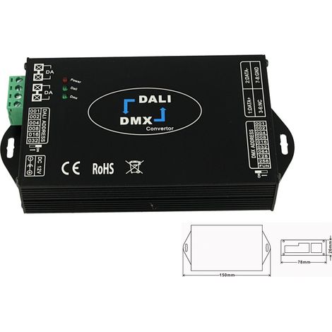 Convertitore Segnale Trasforma Da DMX a DALI e Da DALI a DMX 12V 24V 36V 48V (1/3)