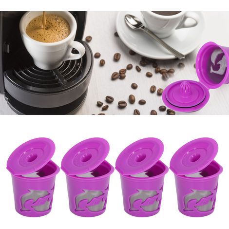 Wiederverwendbare Kaffeekapseln [4 Kapseln, 100 ml, PP + Edelstahl] - Nachfüllbarer Filter für Kaffeemaschinen (1/5)