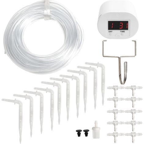 Programmateur d'arrosage automatique Pompe à eau avec tuyau 10m Minuterie irrigation goutte-à-goutte ABS batterie lithium (1/5)