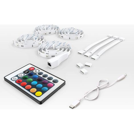 LED Streifen 2 m - dimmbar, für TV, Fernbedienung, Farbwechsel, RGB