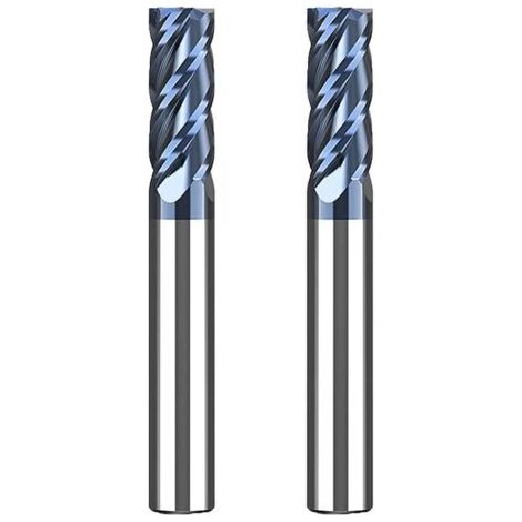 Fraise Carbure 8mm, 4 Dents/Tranchants, AlTiN Noir Revêtement CNC Fraise en Bout VHM Pour Métal Bois Acrylique Plastique