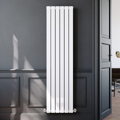 ELEGANT Central Heating Designer Vertical Column Radiator 1800 x 456 mm White Double Flat Panel (1/5)