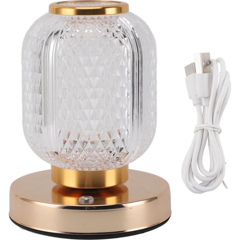 Ortviai Lampe de chevet en acrylique cristal avec LED tactile et gradation continue, pour chambre et bureau (1/5)