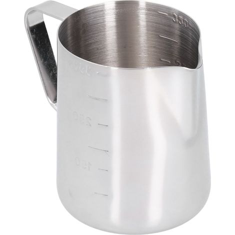 Verseuse à lait en acier inoxydable gravé, pichet à mousse pour cappuccino, bec verseur, graduée 350ml (1/5)
