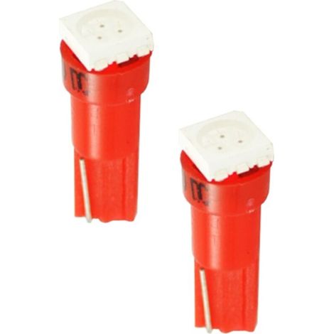 2x Ampoule LED rouge 12V T5 W2,1x4,6D 0,24W 1x SMD 5050 Voiture Remorque Moto Camion