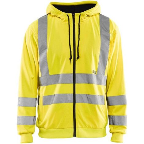 Felpa da lavoro con cappuccio e zip alta visibilità 3346 - Giallo fluorescente S (1/4)