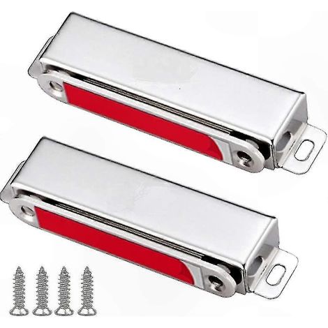 Magnetischer Türverschluss, Tragkraft 28 kg, Set mit 2 Edelstahlmagneten für Schränke, Schubladen, Kommoden und Duschabtrennungen (1/5)