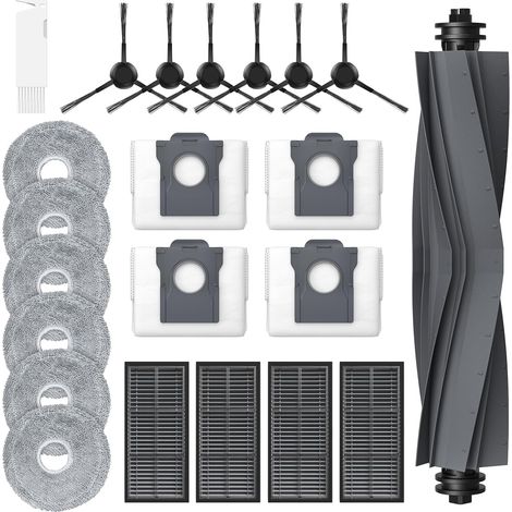 Lot de 22 accessoires pour Dreame L10s Ultra Gen 2/L10s Pro Ultra Heat/Mova E30 Ultra/x30 ultra, 1 brosse principale, 4 sacs à poussière, 6 chiffons de nettoyage, 4 filtres, 6 brosses latérales (1/5)