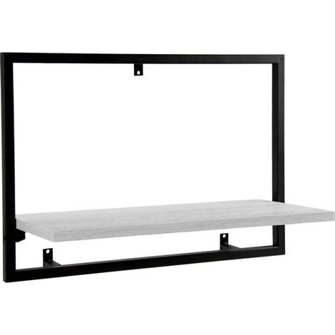Mensola da parete richiudibile in legno e metallo 50x23x35 cm bianco