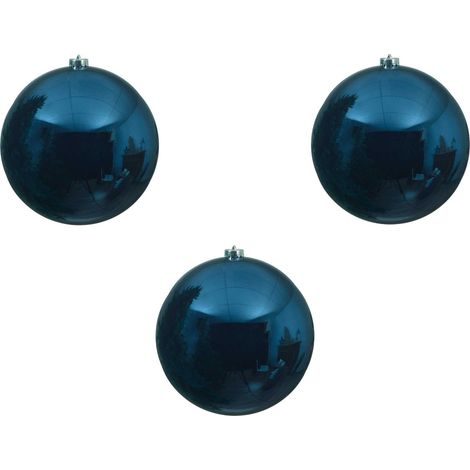 OFFERTA 3 PALLINE DI NATALE 14 CM BLU NOTTE (1/2)